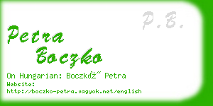 petra boczko business card